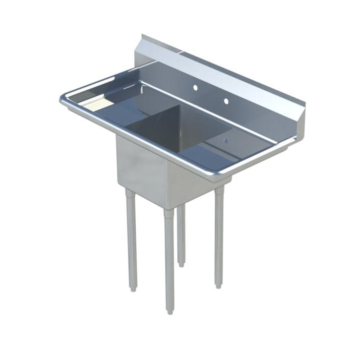 Sapphire SMS-1620D 1-Compartment Commercial Sink – 52" Wide – Left & Right-Hand Drainboards