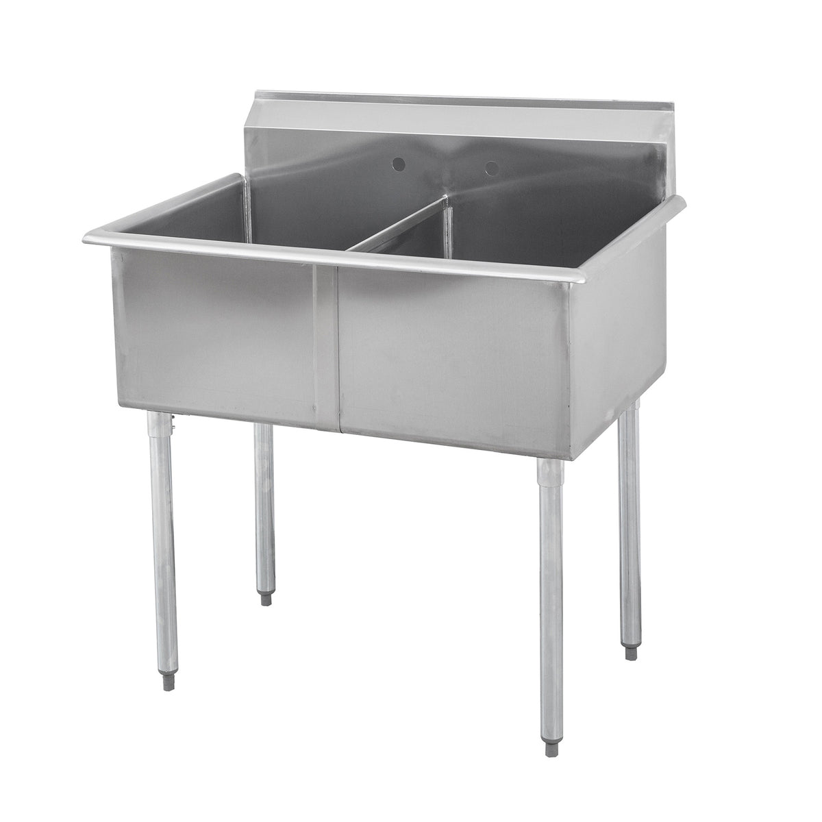 Sapphire SMSQ1214-2 2-Compartment Commercial Sink – 27" Wide – No Drainboards