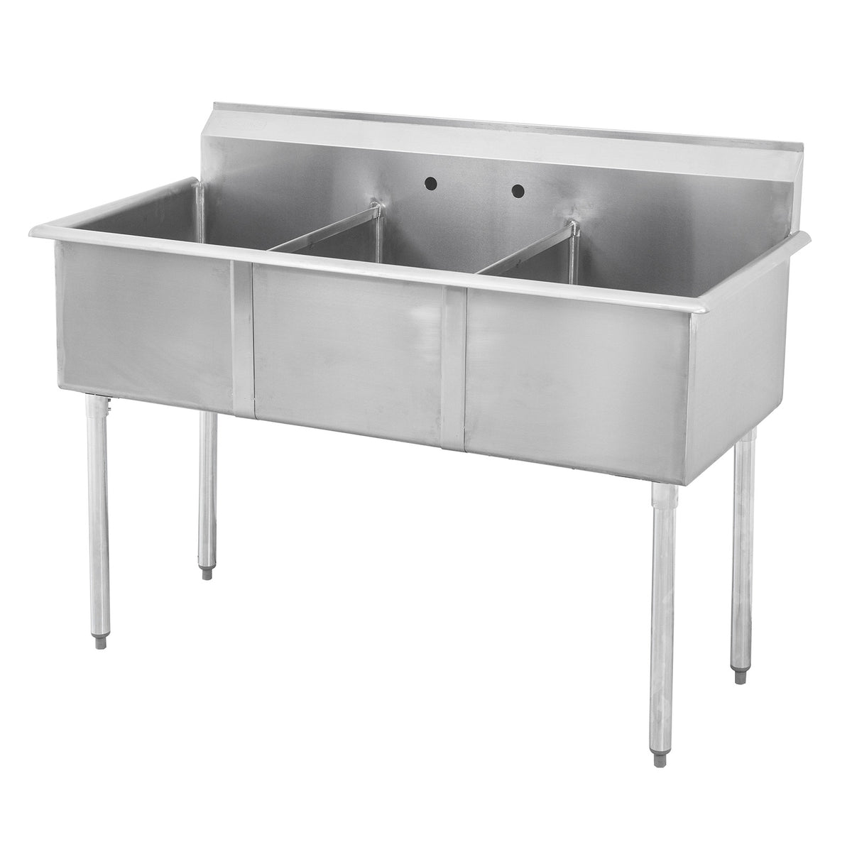 Sapphire SMSQ1221-3 3-Compartment Commercial Sink – 39" Wide – No Drainboards