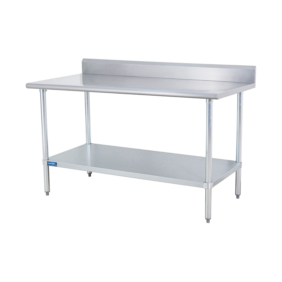 Sapphire SMTB-2430G Stainless Steel Work Table – 30" x 24", 5" Backsplash, Undershelf