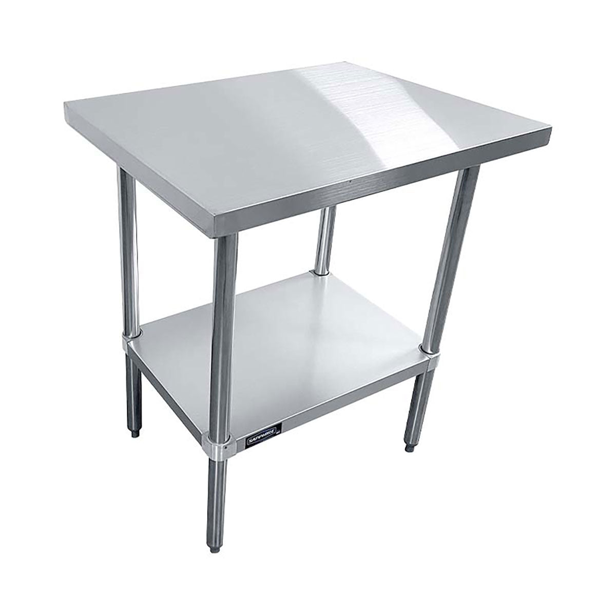 Sapphire SMTE-1430G Stainless Steel Work Table – 30" x 14", Flat Top, Undershelf