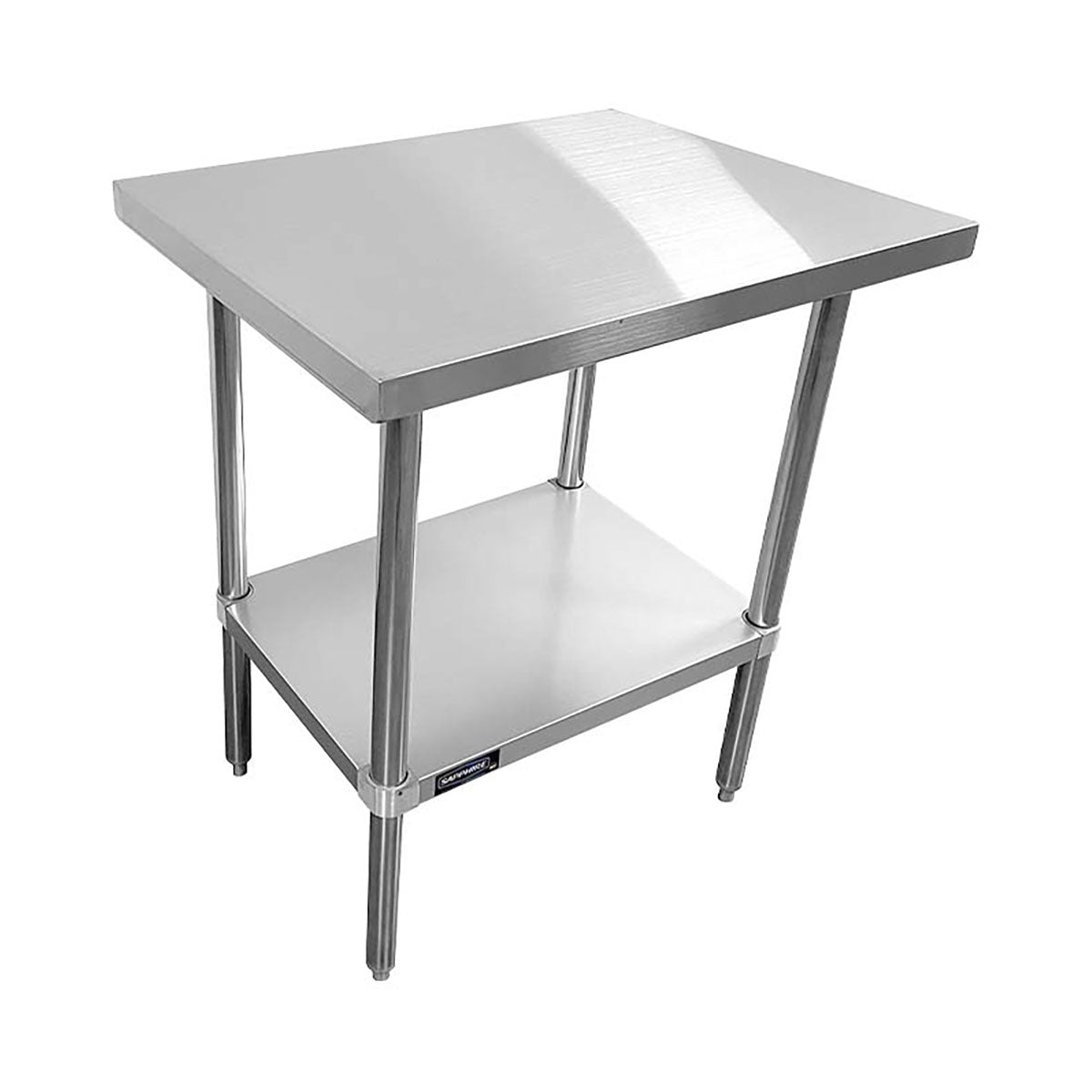 Sapphire SMTE-1830S Stainless Steel Work Table – 30" x 18", Flat Top, Undershelf