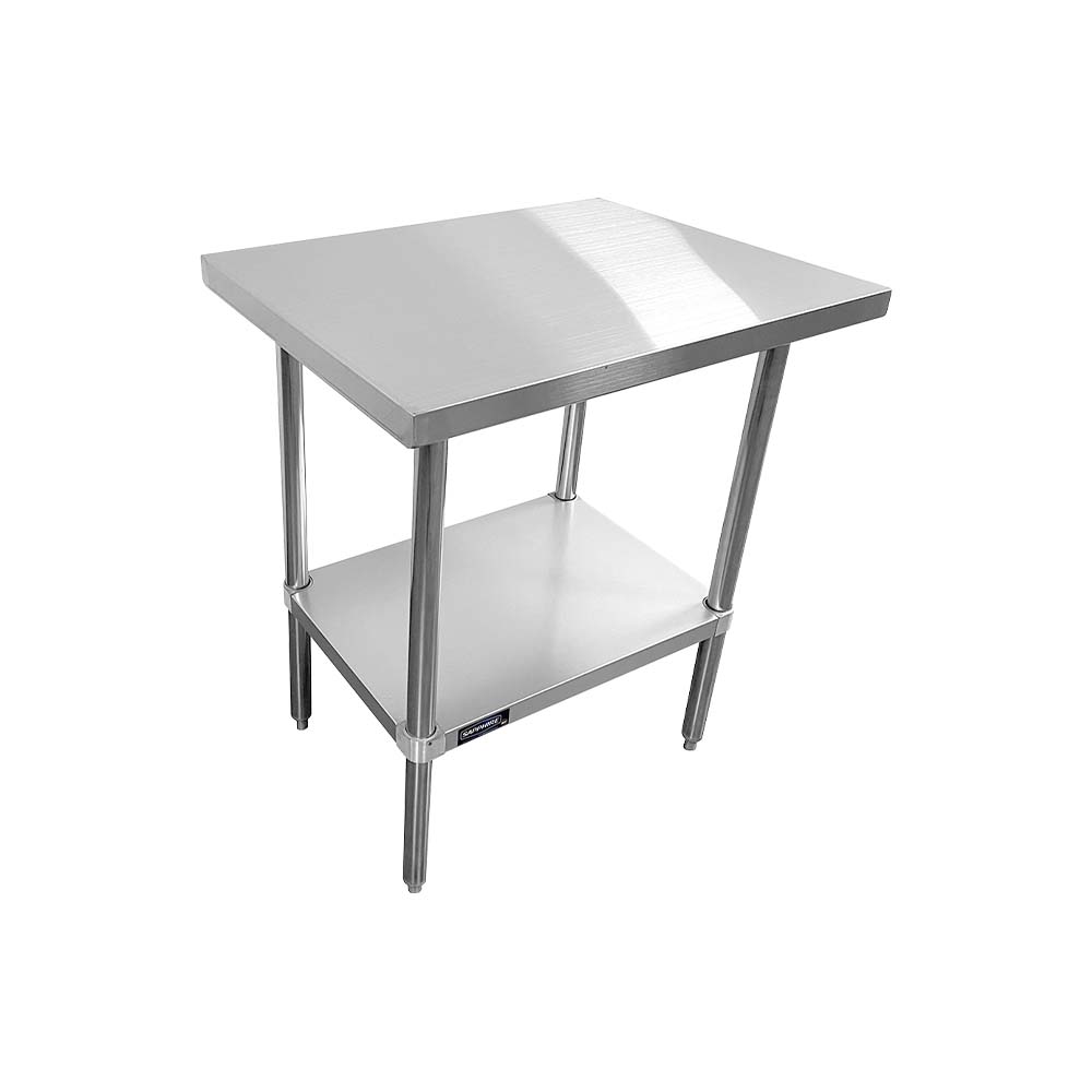 Sapphire SMTE-3024S Stainless Steel Work Table – 24" x 30", Flat Top, Undershelf