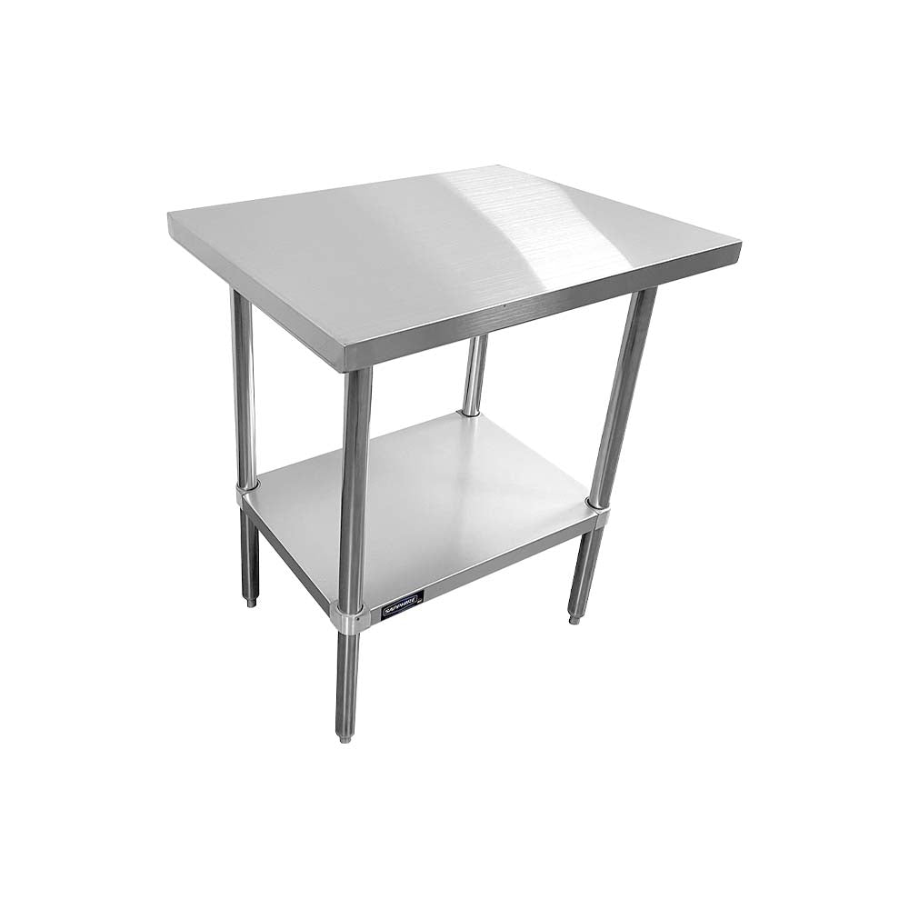 Sapphire SMTE16-1824S Stainless Steel Work Table – 24" x 18", Flat Top, Undershelf