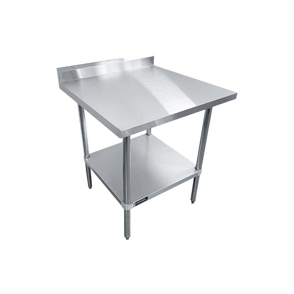 Sapphire SMTEB-2424G Stainless Steel Work Table – 24" x 24", 5" Backsplash, Undershelf