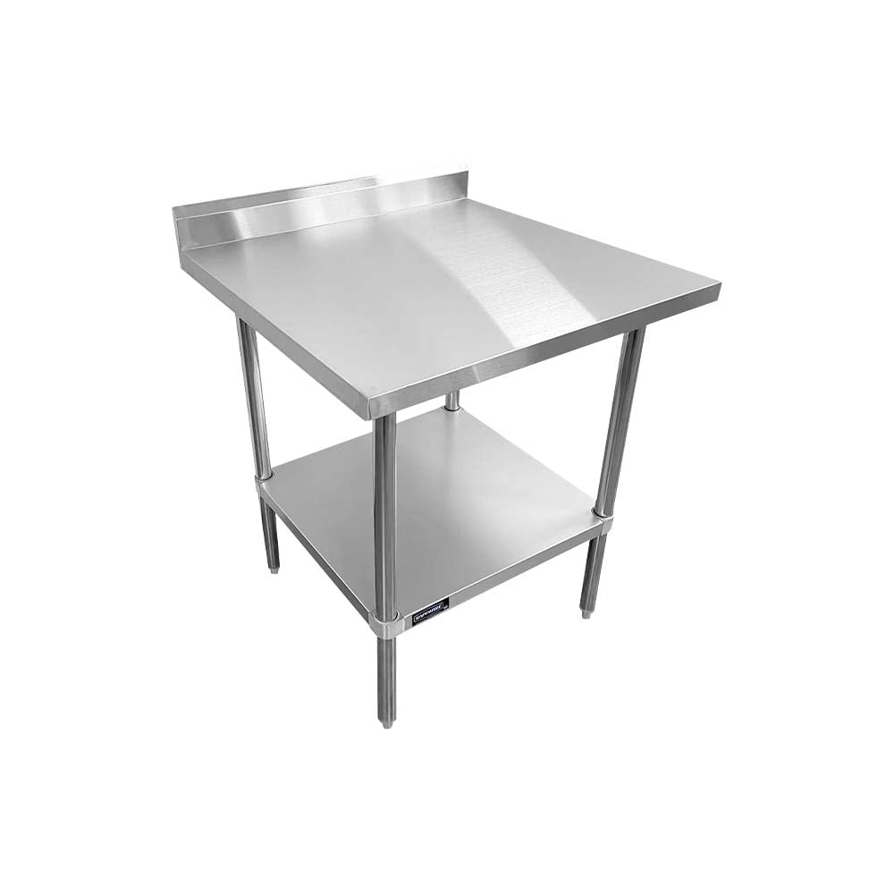 Sapphire SMTEB-2424S Stainless Steel Work Table – 24" x 24", 5" Backsplash, Undershelf