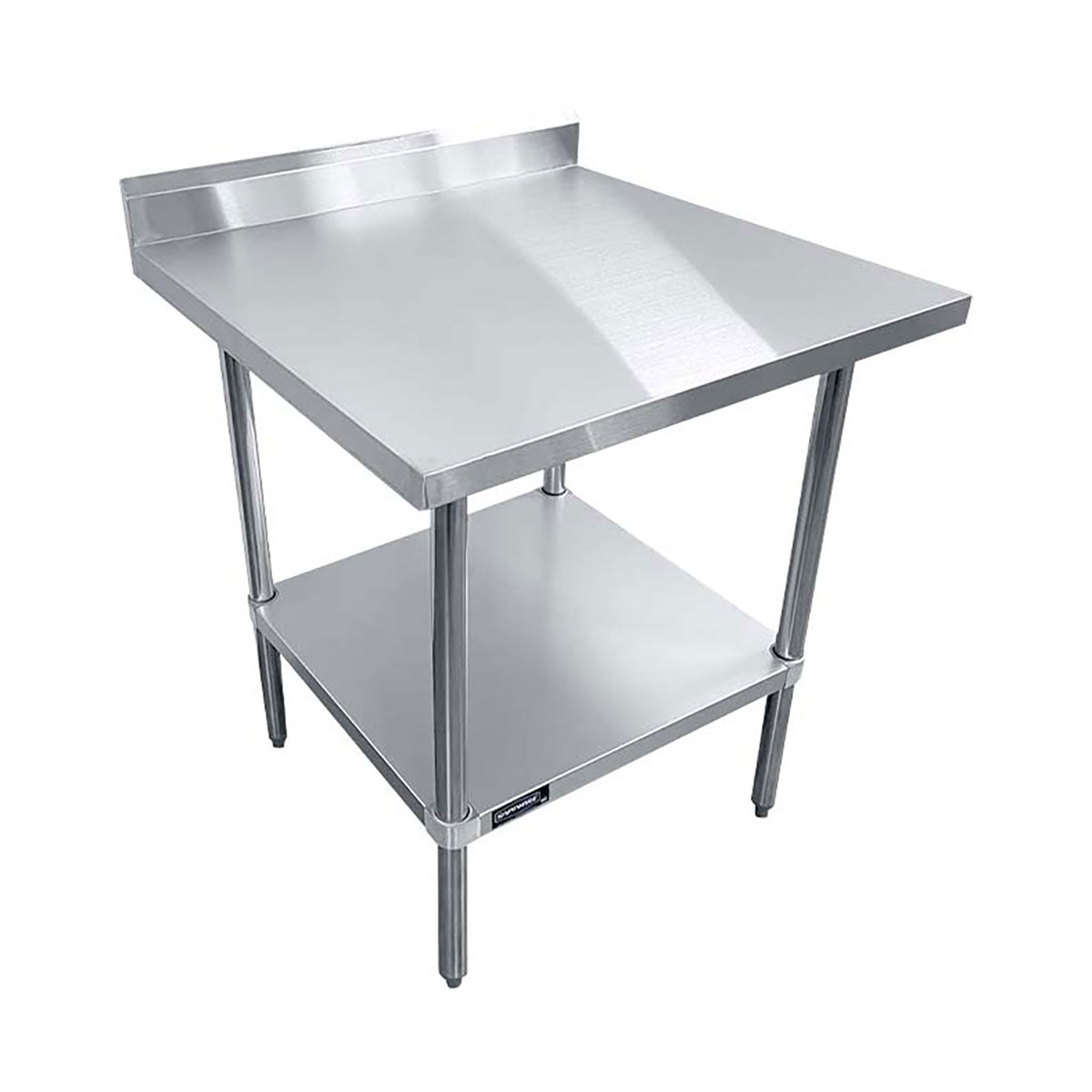 Sapphire SMTEB-2430G Stainless Steel Work Table – 30" x 24", 5" Backsplash, Undershelf