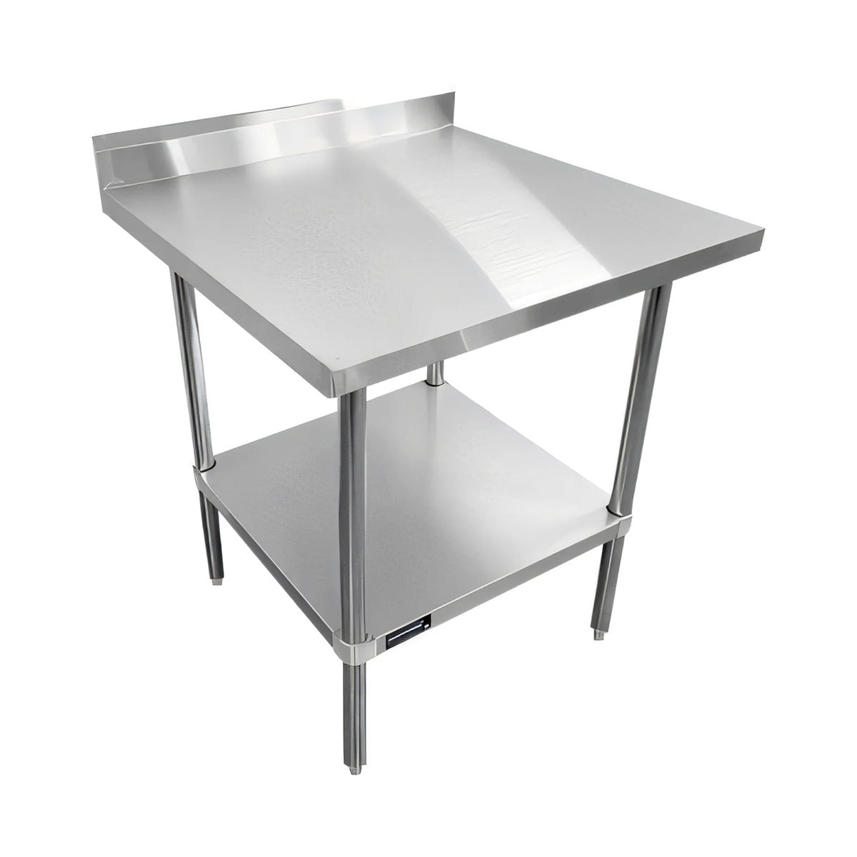 Sapphire SMTEB-3030S Stainless Steel Work Table – 30" x 30", 5" Backsplash, Undershelf