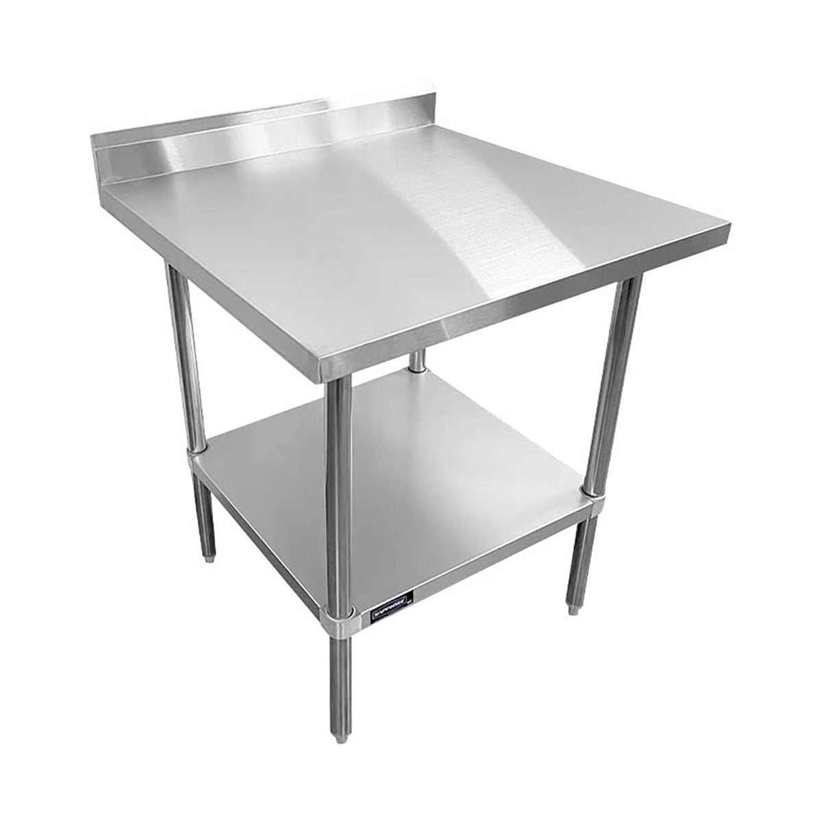 Sapphire SMTEB16-2430S Stainless Steel Work Table – 30" x 24", 5" Backsplash, Undershelf