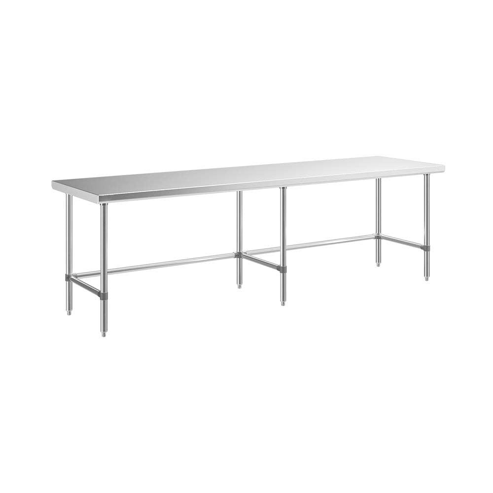Sapphire SMTEO-14108S Stainless Steel Work Table – 108" x 14", Flat Top, Open Base