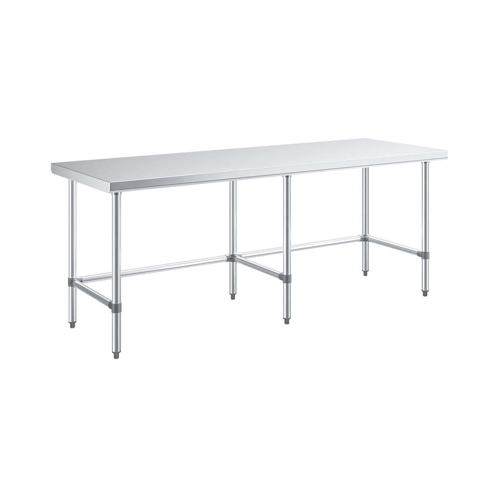 Sapphire SMTEO-1496G Stainless Steel Work Table – 96" x 14", Flat Top, Open Base