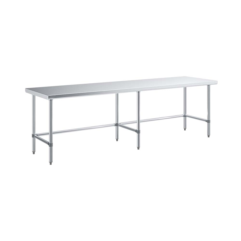 Sapphire SMTEO-30120G Stainless Steel Work Table – 120" x 30", Flat Top, Open Base