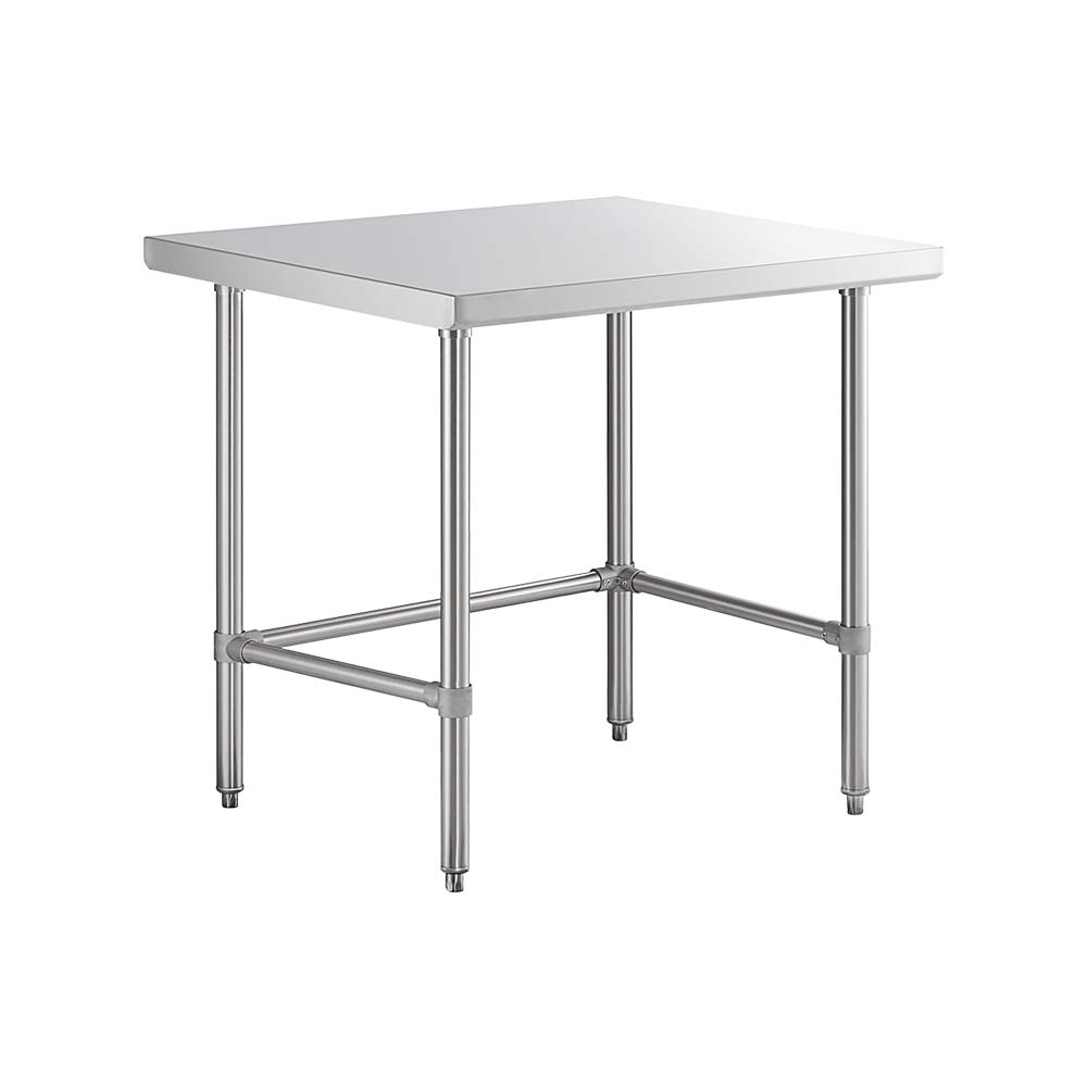 Sapphire SMTEO-3636S Stainless Steel Work Table – 36" x 36", Flat Top, Open Base
