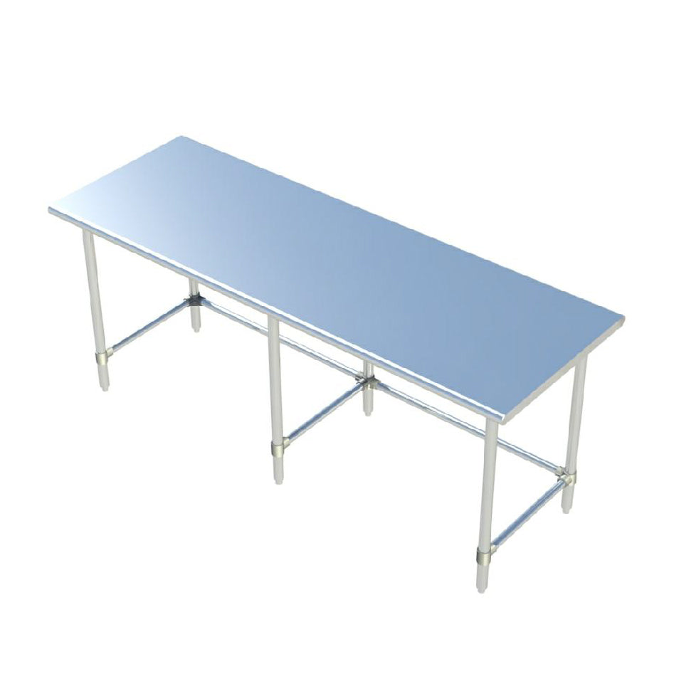 Sapphire SMTO-1896G Stainless Steel Work Table – 96" x 18", Flat Top, Open Base