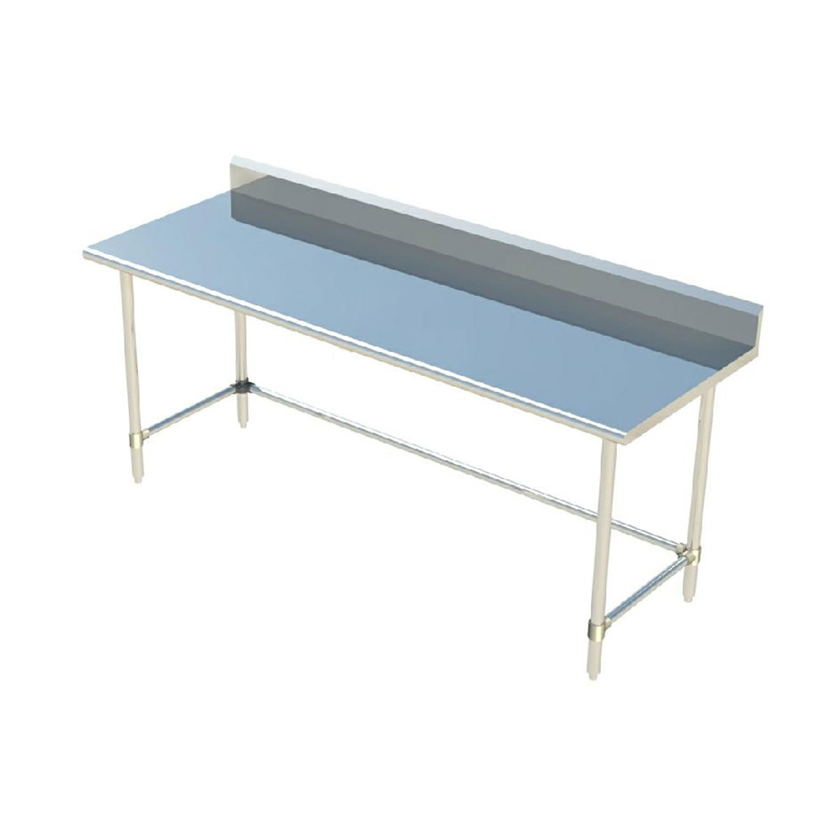 Sapphire SMTOB-2424G Stainless Steel Work Table – 24" x 24", 5" Backsplash, Open Base