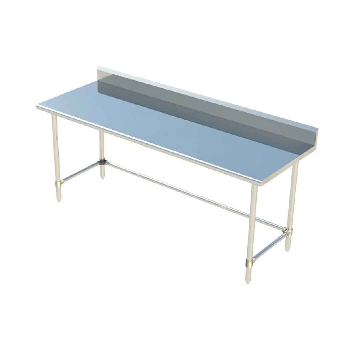 Sapphire SMTOB-3030S Stainless Steel Work Table – 30" x 30", 5" Backsplash, Open Base