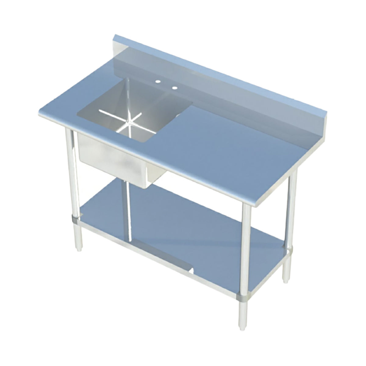 Sapphire SMTPS-2460L Stainless Steel Prep Table with Left Of Table Sink – 60" x 24"