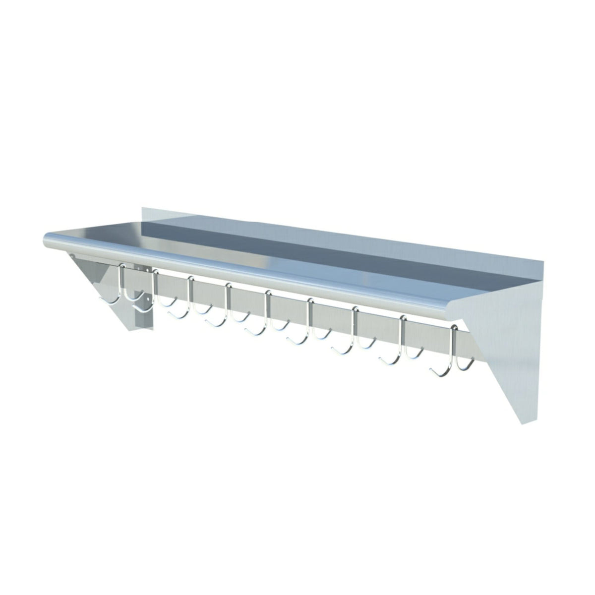 Sapphire SMWP-1248 Wall Shelf with Pot Rack – 48" x 12"