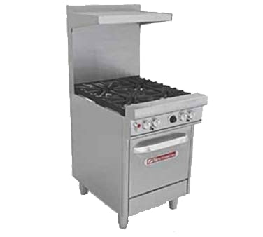 Southbend 4242E 24-Inch Commercial Gas Range — 4 burners, space saver oven, manual control