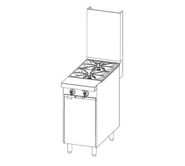 Southbend P18C-X 18-Inch Commercial Gas Range — 2 burners, manual control