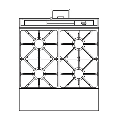 Southbend P32N-XX 32-Inch Commercial Gas Range — 4 burners, manual control