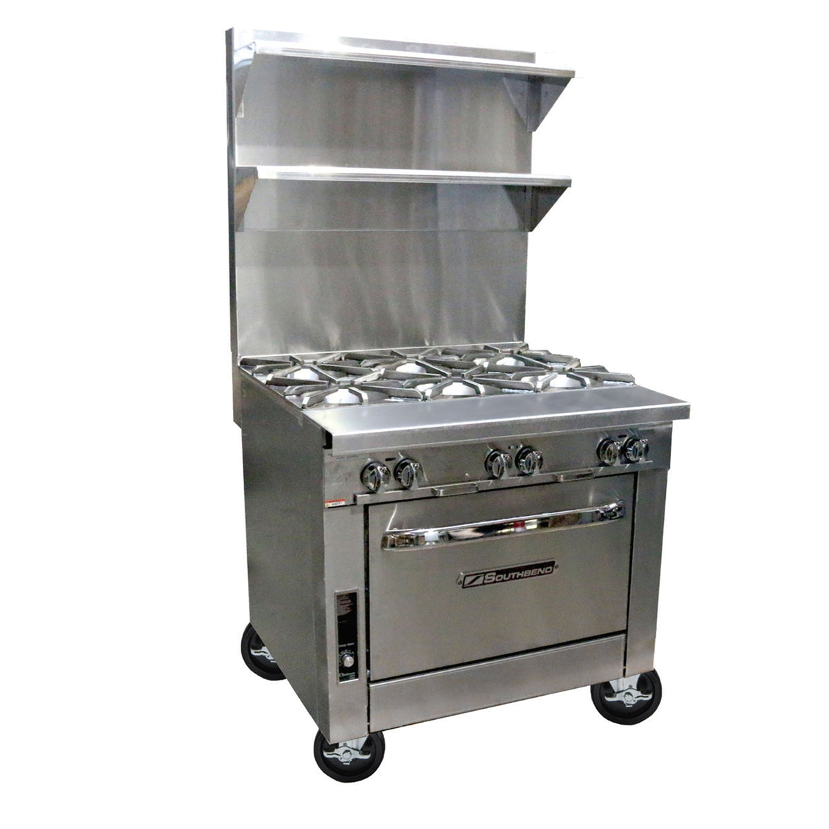 Southbend P36D-BBB-SU 36-Inch Commercial Gas Range — 6 burners, standard oven, manual control