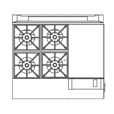 Southbend P36N-BBG 36-Inch Commercial Gas Range — 4 burners, manual control
