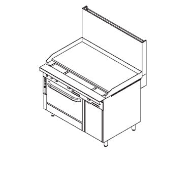 Southbend P48D-GGGG 48-Inch Commercial Gas Range — standard oven, manual control