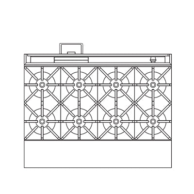 Southbend P48N-BBBB-SU 48-Inch Commercial Gas Range — 8 burners, manual control