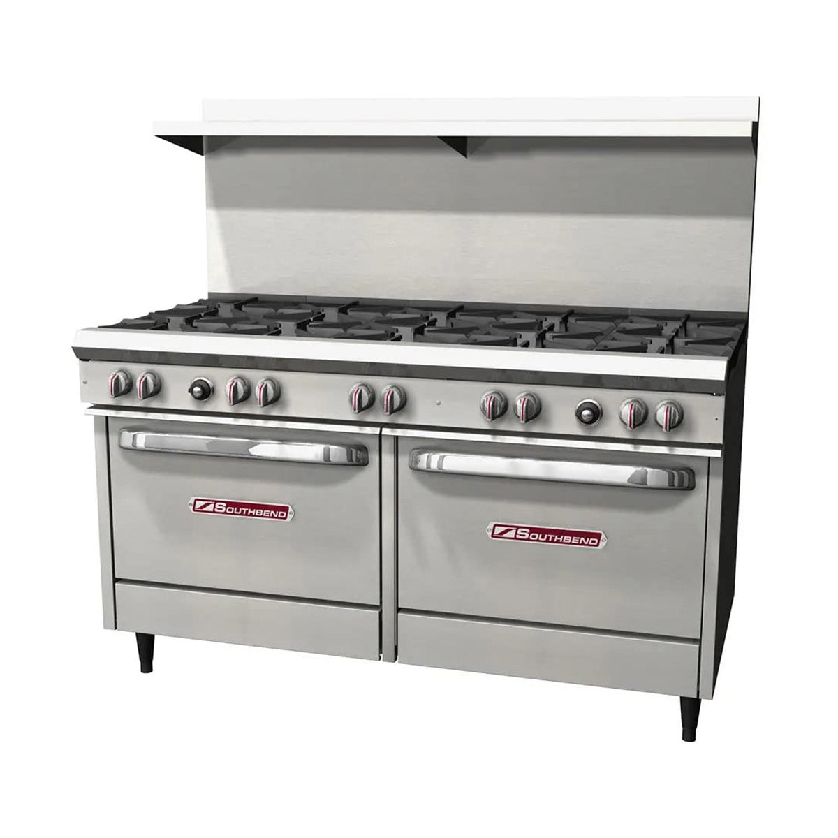 Southbend S60AA 60.75-Inch Commercial Gas Range — 10 burners, convection oven, manual control