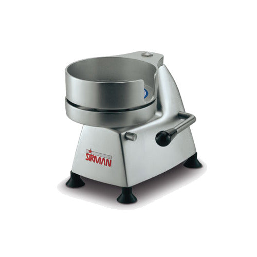 SIRMAN 40004150 Manual Countertop Hamburger Patty Press, 6" Dia, 10-14 oz Capacity, Anodized Aluminum