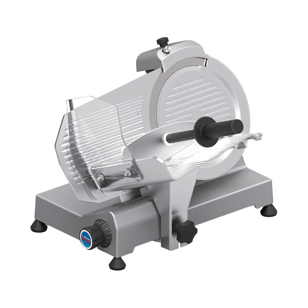 SIRMAN 14251628 Meat Slicer - 10" Belt-Driven Blade, 1/4 HP 185W 120V Motor, Gravity Feed, Nylon Presser, Aluminum