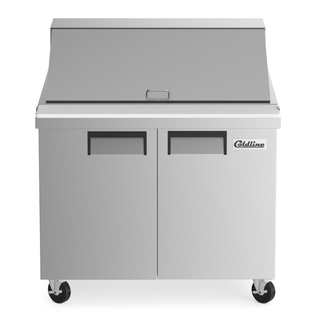 Coldline SMP36 sandwich prep table, front view