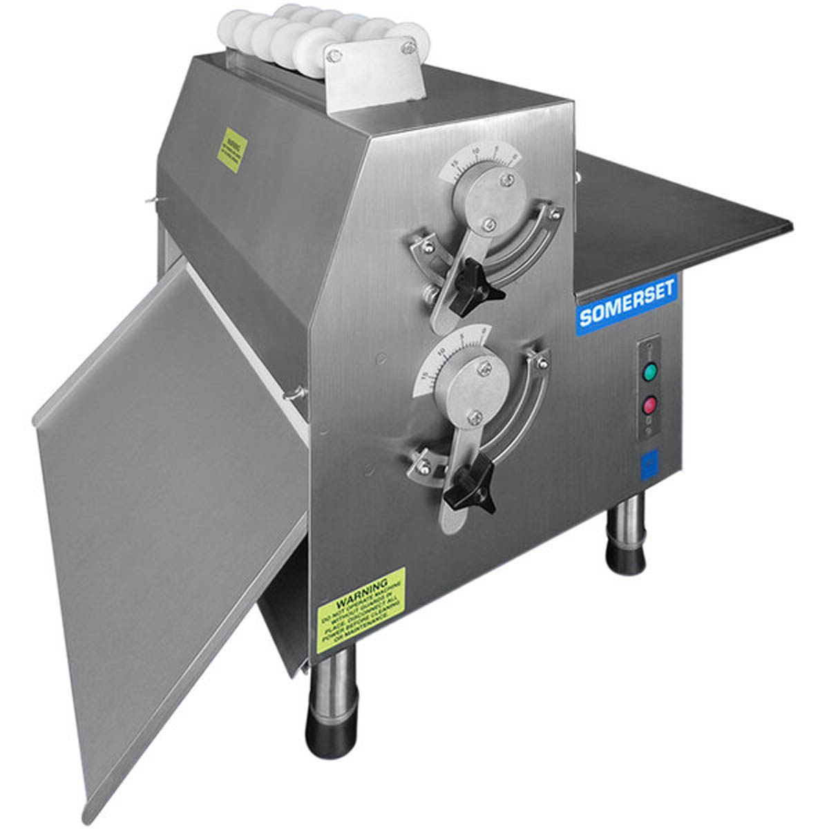 Somerset CDR-1500 Countertop Double Pass Dough Roller, 15" Synthetic Rollers, Side Operation