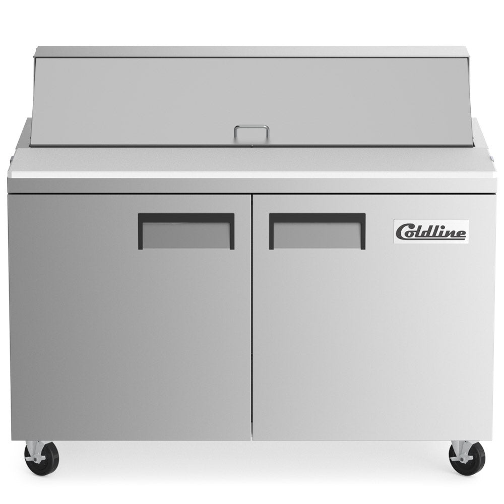 Coldline SP48 sandwich prep table, front view