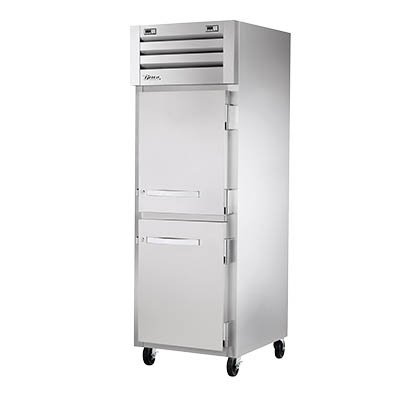 True STG1DT-2HS-HC 2-door reach-in dual-temp refrigerator/freezer, front angle view, doors closed