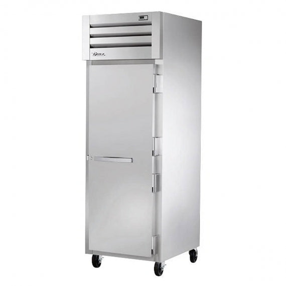 True STG1F-1S-HC reach-in freezer, angle view, door hinged on the right