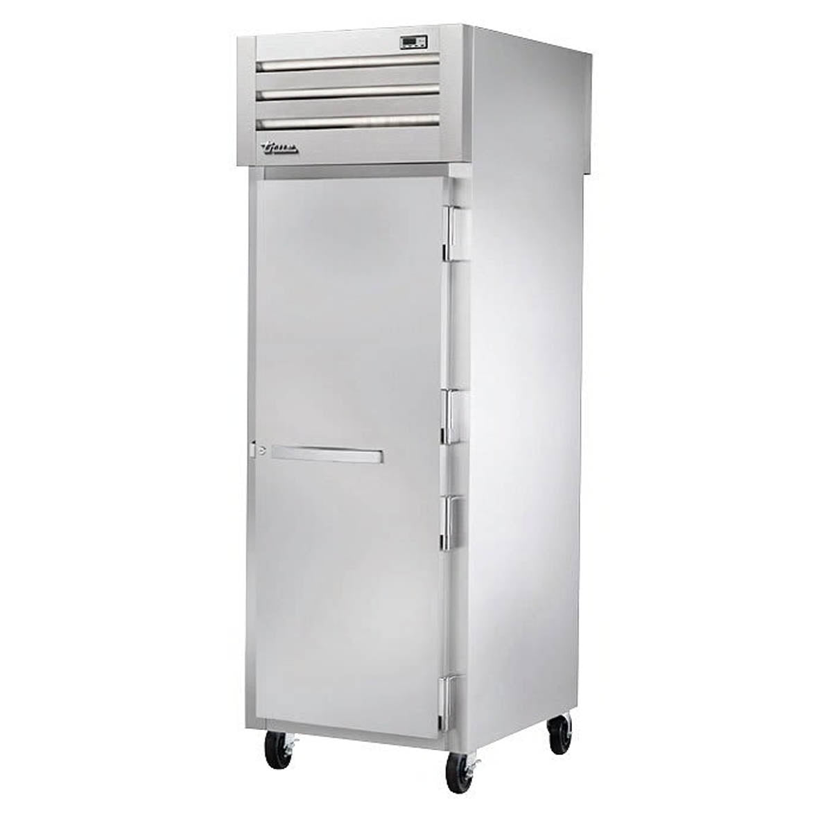 True STG1HPT-1S-1S 1-door pass-thru heated holding cabinet, front angle view, doors closed
