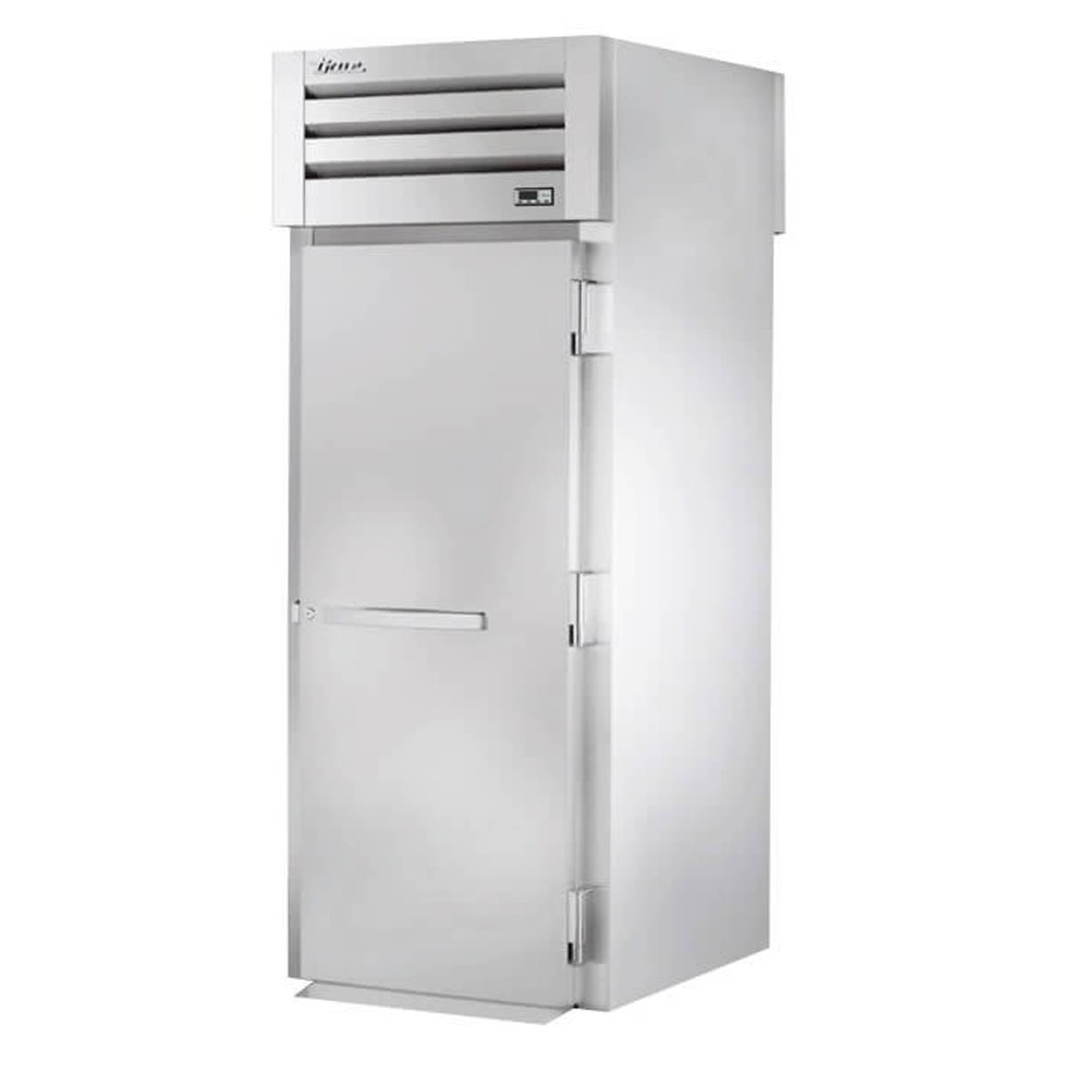 True STG1HRT89-1S-1S 1-door roll-thru heated holding cabinet, front angle view, doors closed