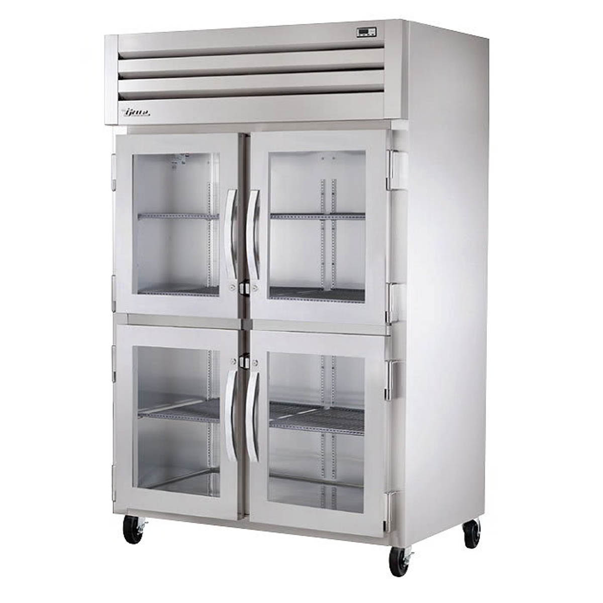 True STG2H-4HG 4-door reach-in heated holding cabinet, front angle view, doors closed