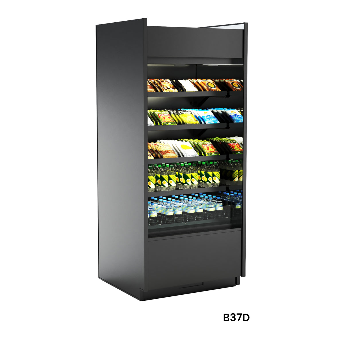 Structural Concepts B37D 36" Self-Serve Non-Refrigerated Display Case, Black Exterior