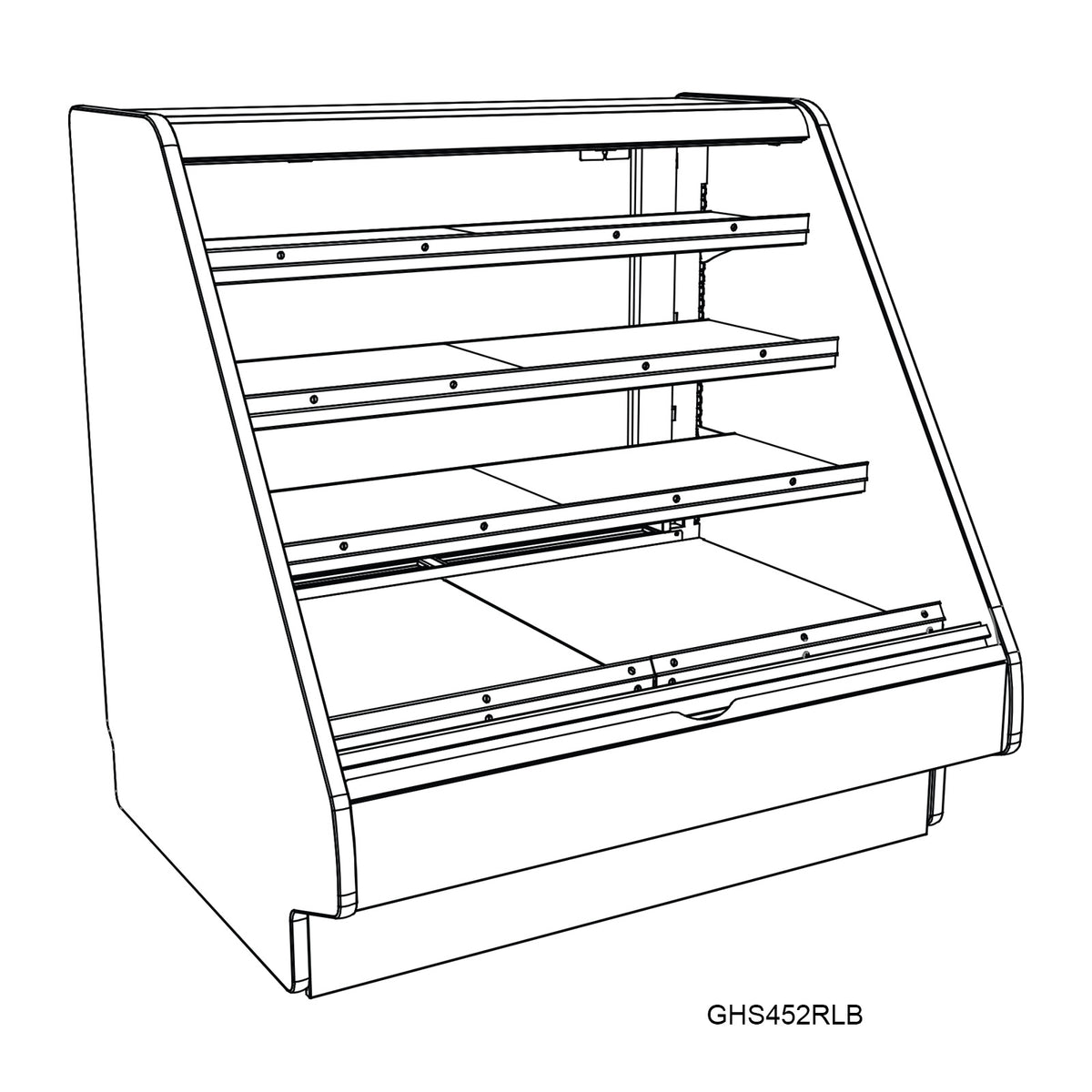Structural Concepts GHS1052RLB (FLAT) 121" Refrigerated Display Case