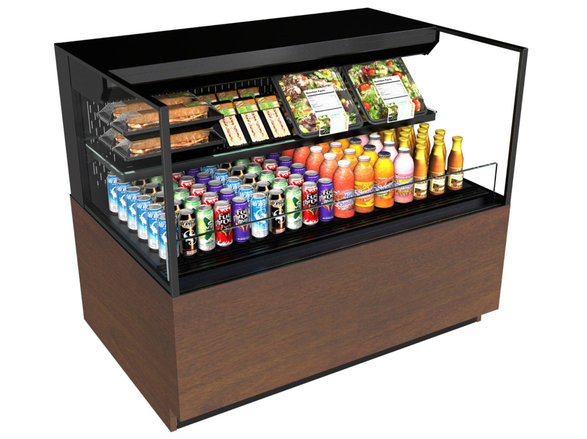 Structural Concepts NR6040RSSV 59" Horizontal Self-Serve Open Air Merhandiser in Black, 1 Shelf