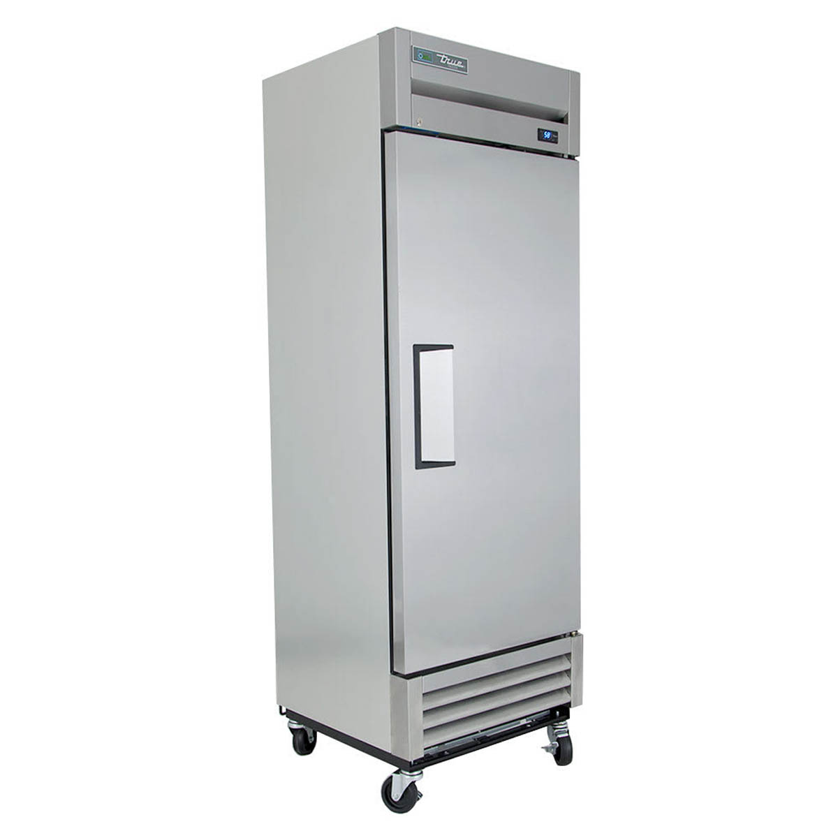 True T-19FZ-HC 1-door solid reach-in freezer, angled front view, right-hinged door