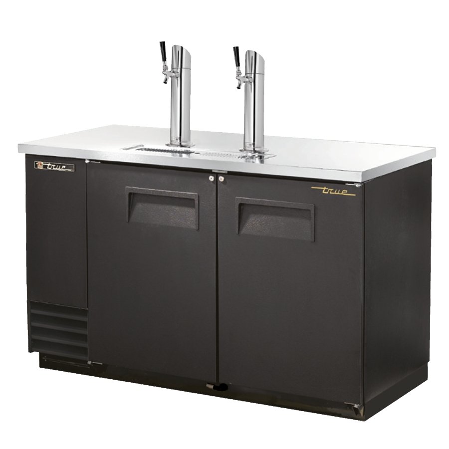True TDD-2-HC direct draw beer dispenser, black, front angle view
