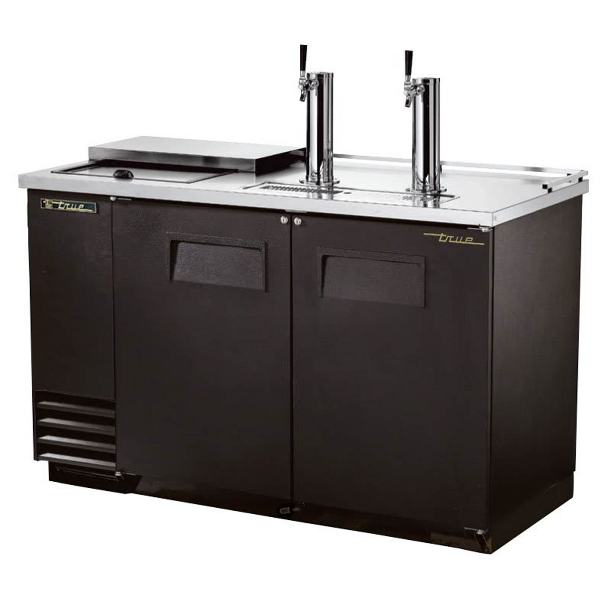 True TDD-2CT-HC direct draw beer dispenser, black, front angle view