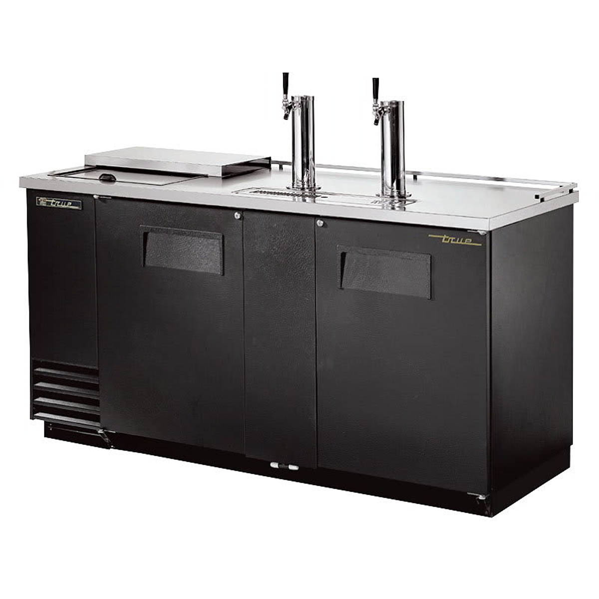 True TDD-3CT-HC direct draw beer dispenser, black, front angle view