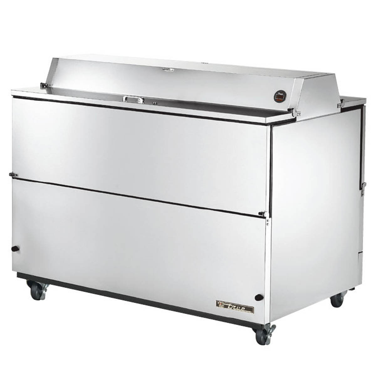 True TMC-58-S-DS-HC school milk cooler, front angle view