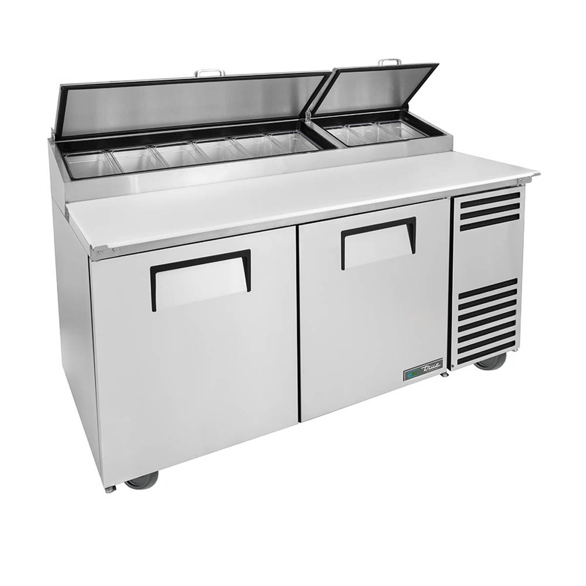 True TPP-AT-67-HC pizza prep table, front angle view