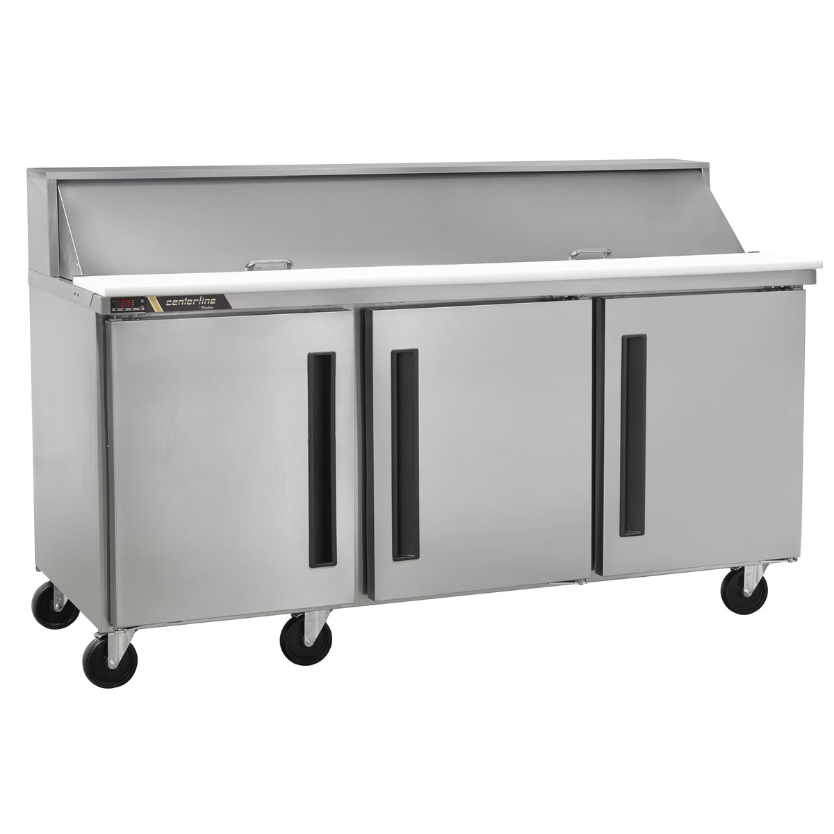 Traulsen CLPT-7230-SD-LLL 72.5-Inch Sandwich & Salad Prep Table — 30 Pans, 3 doors